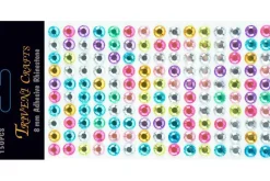 Pearl Faceted Rhinestone Dot Stickers – 6mm – Multi