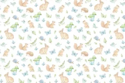Peas in a Pod Flannel Bunny and Friends in Blue