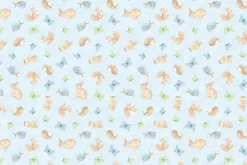 Peas in a Pod Flannel Bunny and Friends Novetly Stripe in Blue
