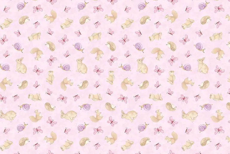 Peas in a Pod Flannel Bunny and Friends Novetly Stripe in Blue