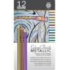 Pentalic Metallic Colored Pencil Tin Set – 12 Piece