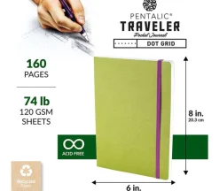 Pentalic Traveler’s Dot Grid Bullet Sketch Book – 8-inch x 6-inch (view colors)