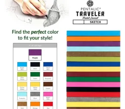 Pentalic Traveler’s Sketch Book – 6-inch x 8-inch (view colors)