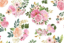 Peony Blossoms Glitter Dot on Pink