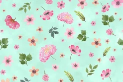 Peony Blossoms Packed Florals on White