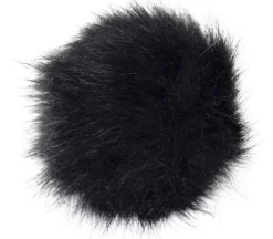 Pepperell Faux Fur Pom with Loop – Black