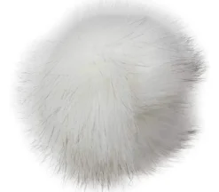 Pepperell Faux Fur Pom with Loop – White and Black