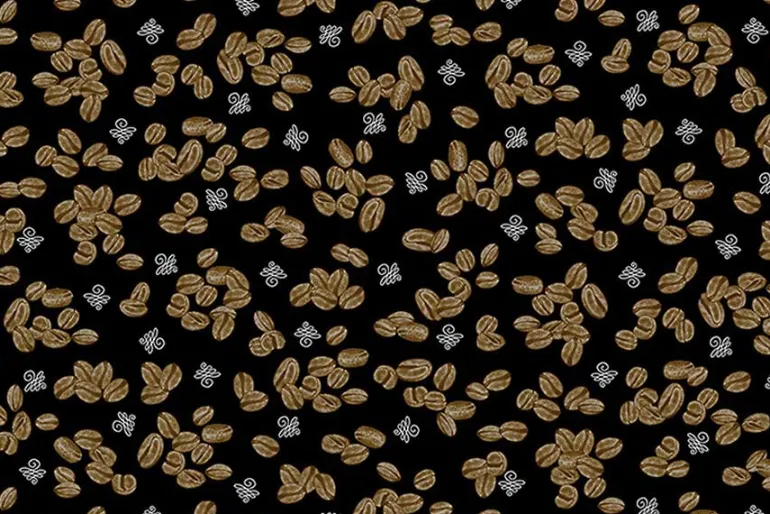 Perfect Brew Coffee Beans Tossed on Black