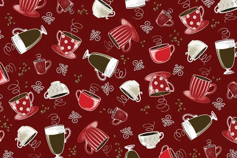 Perfect Brew Cups Tossed on Deep Red