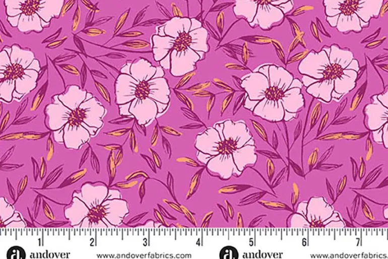 Petal and Stitches Echinacea Florals on Cream