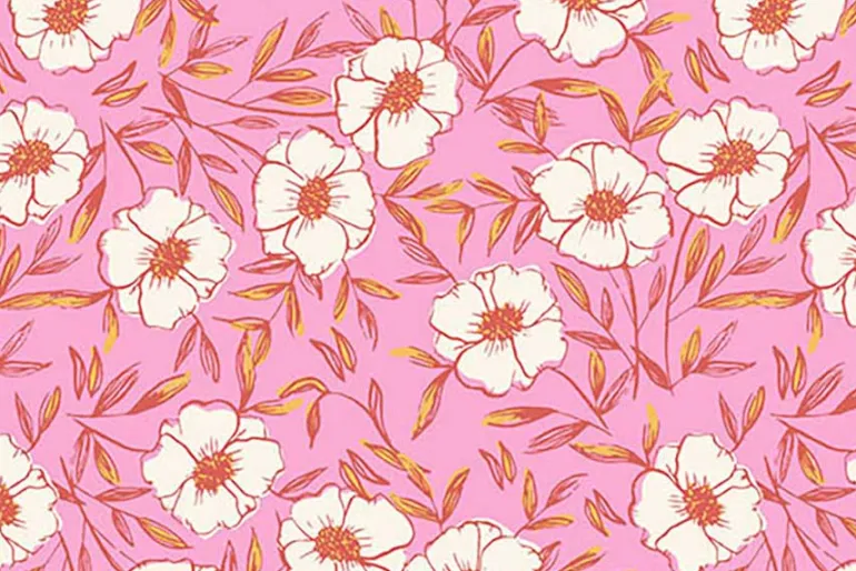 Petal and Stitches Garden Blocks Cheater in Denim