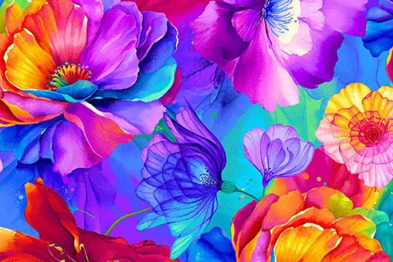 Petal Power Multicolor Rainbow Florals