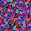 Petal Power Small Multicolor Florals on Black