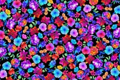 Petal Power Small Multicolor Florals on Black