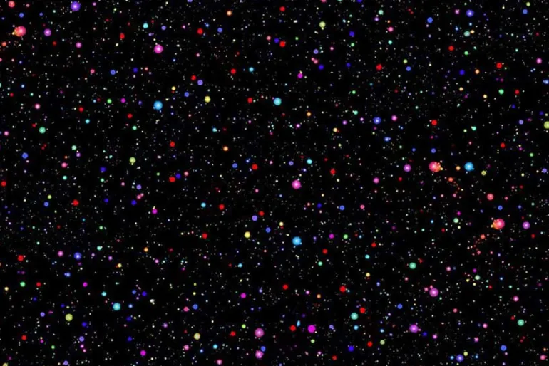 Petal Power Space Out Dots Multicolor on Black