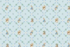 Peter Rabbit & Benjamin Bunny Lattice on Blue