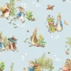 Peter Rabbit & Benjamin Bunny Lettuce Patch on Blue