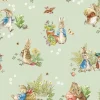 Peter Rabbit & Benjamin Bunny Main Print on Green