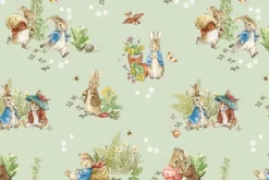 Peter Rabbit & Benjamin Bunny Main Print on Green