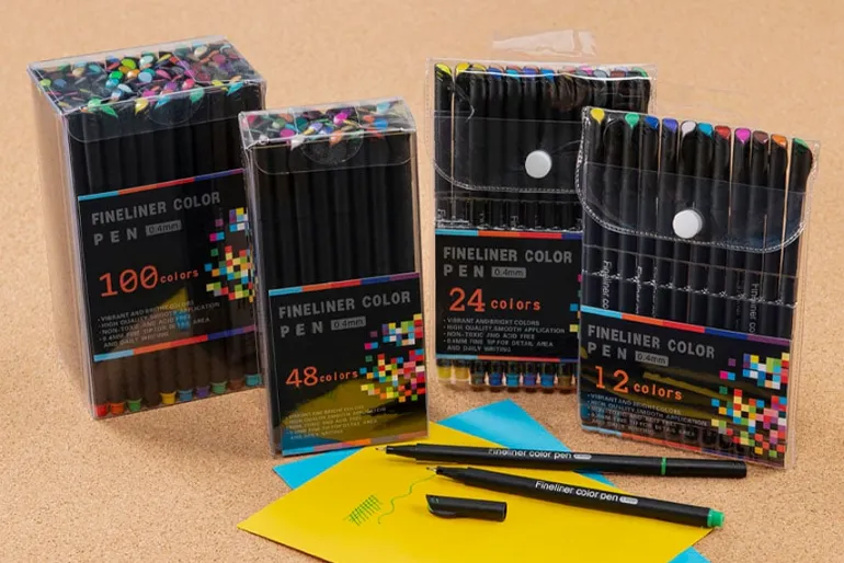 100-Piece Fineliner Color Pen Set – 0.4mm Fine Tips