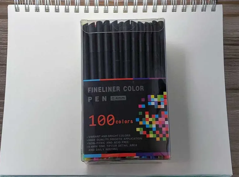 100-Piece Fineliner Color Pen Set – 0.4mm Fine Tips