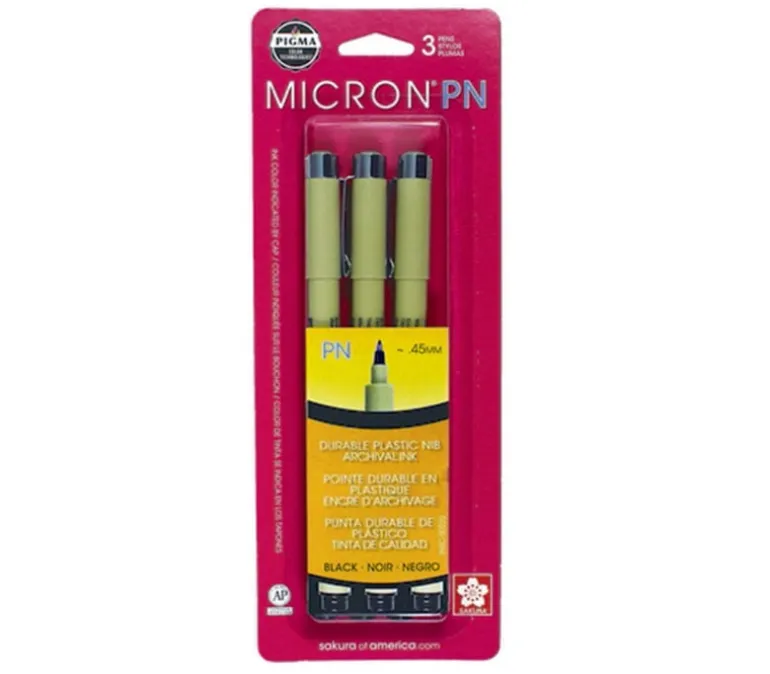 Pigma Micron Black PN Pen Set – 3 Piece