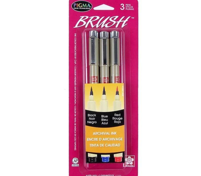 Pigma Micron Color Pen Set – Brush – 3 Piece