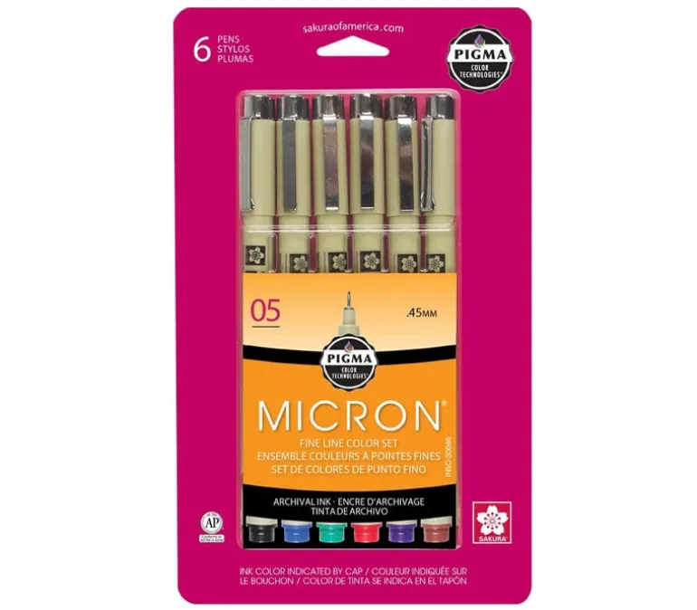 Pigma Micron Color Pen Set – 05 – 6 Piece