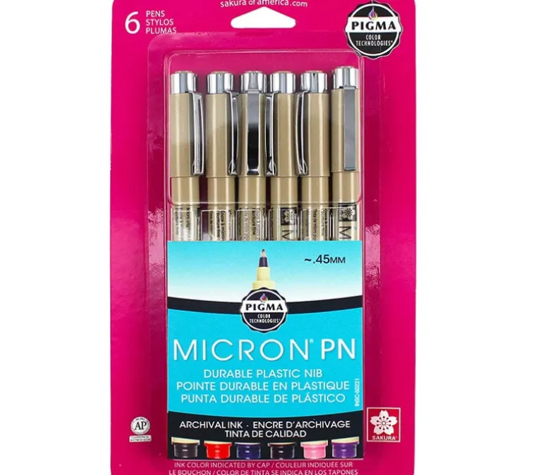 Pigma Micron Pen Assorted Plastic Nib Set – 6 Piece