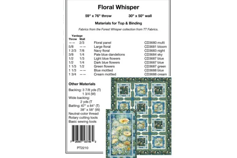 Pine Tree Country Quilts Floral Whisper Quilt Sewing Pattern
