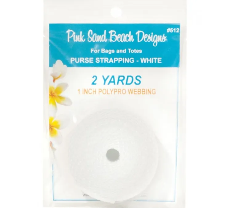 Pink Sands White Polypro Webbing 1-inch by 2-yards