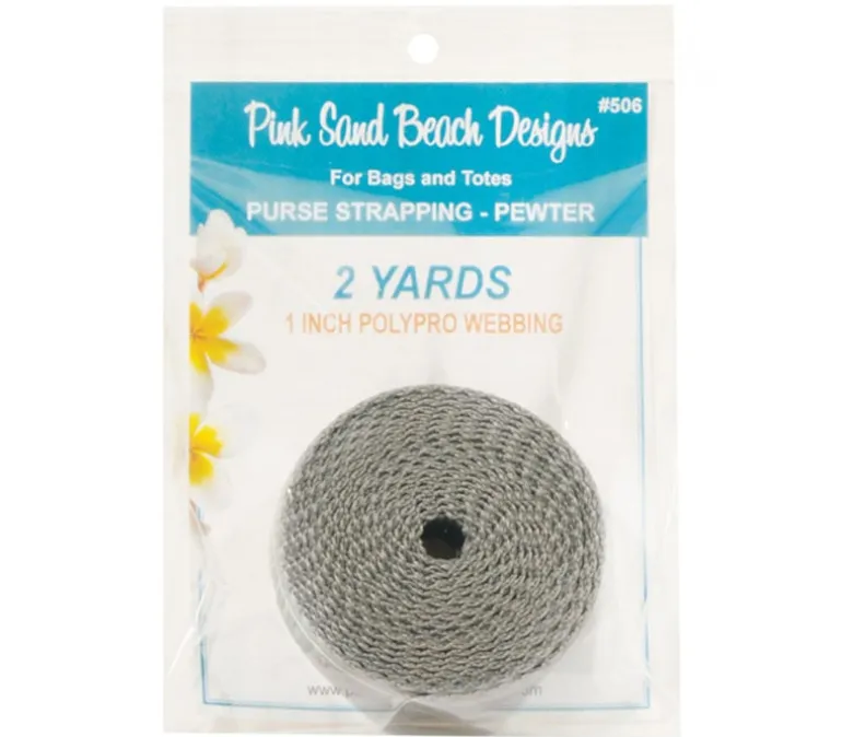 Pink Sands White Polypro Webbing 1-inch by 2-yards