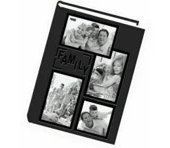 Pioneer Leatherette Postbound Album – 9-inch x 12-inch – Frame Family Black