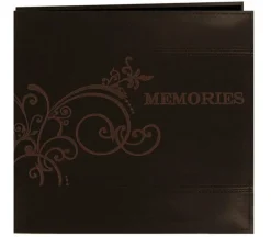 Pioneer Leatherette Postbound Album – 12-inch x 12-inch – Brown Scroll