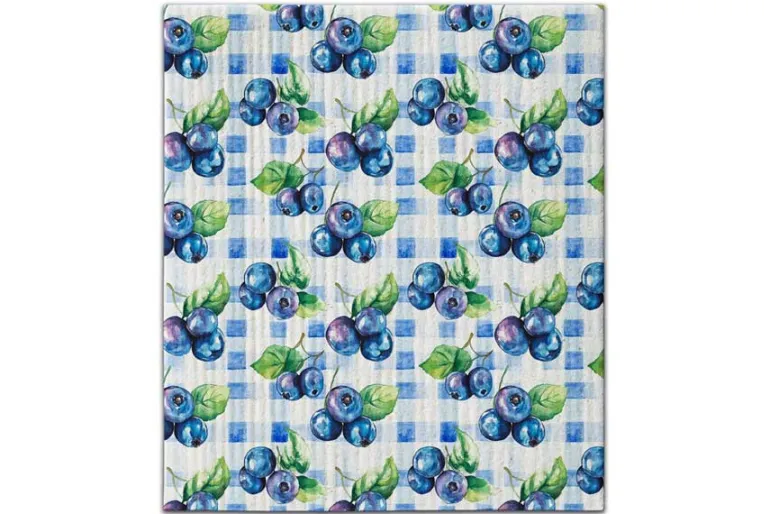 Plaid Blueberries Swedish Towel Dishcloth