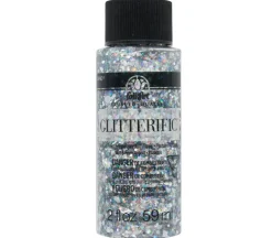Plaid Folkart Glitterific Paint – 2-ounce – Silver