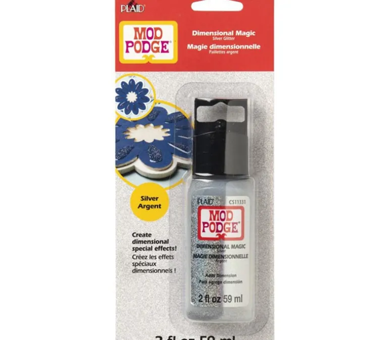 Plaid Mod Podge Dimensional Magic Glitter – 2-ounce – Silver
