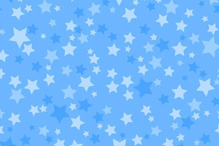 Playtime Flannel Stars in Tonal Blue