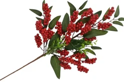 24″ Poinsettia Pine Berry Pinecone Wreath