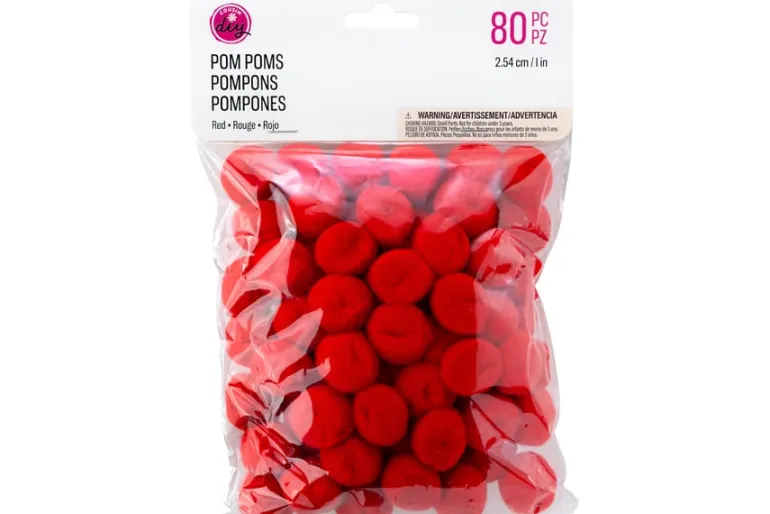 Pom-Poms – 5mm – 40pc. – Red