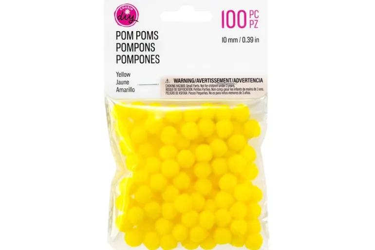 Pom-Poms -10mm – 100pc. – Yellow