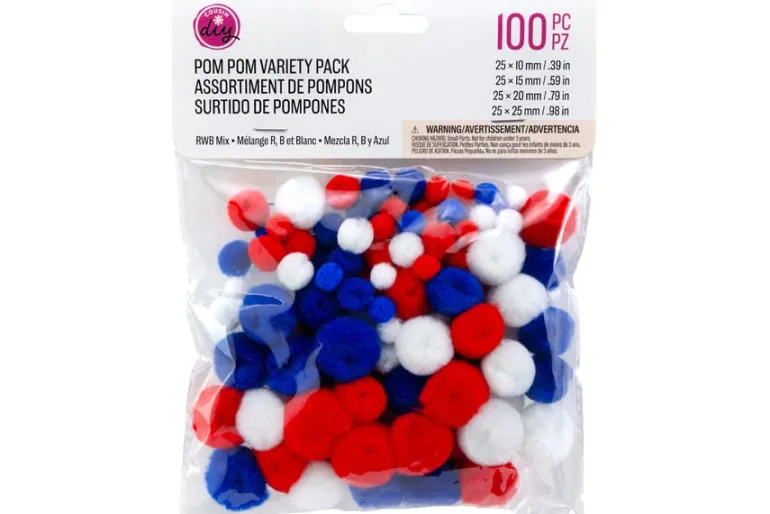 Pom-Poms – 2″ – 20pc. – Red
