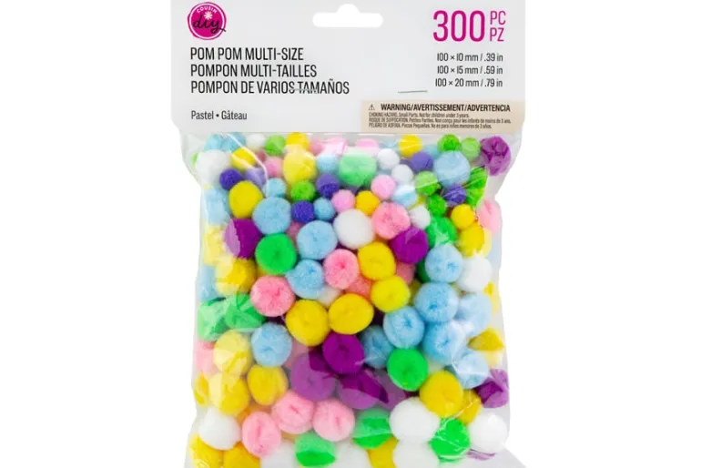 Pom-Poms – .5″ – 100pc. – White