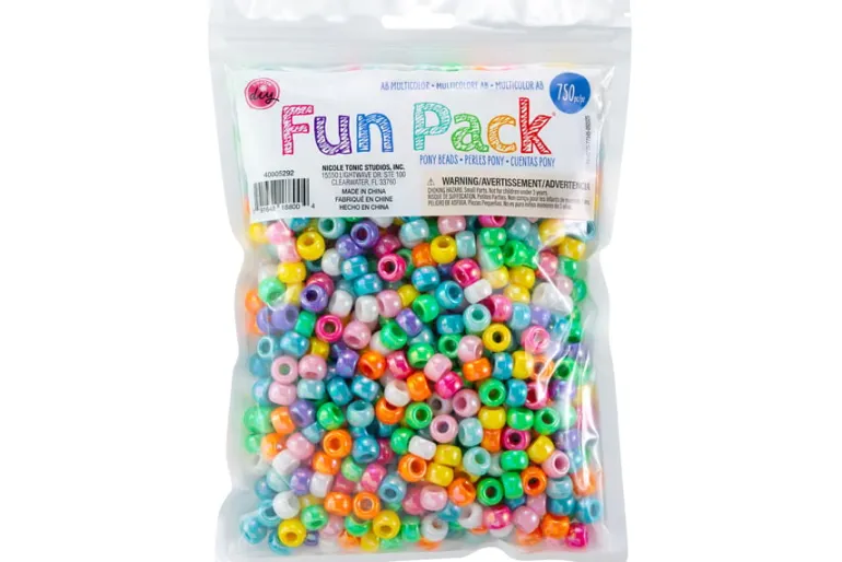 Pony Bead Fun Pack – 500pc. Metallic Gold