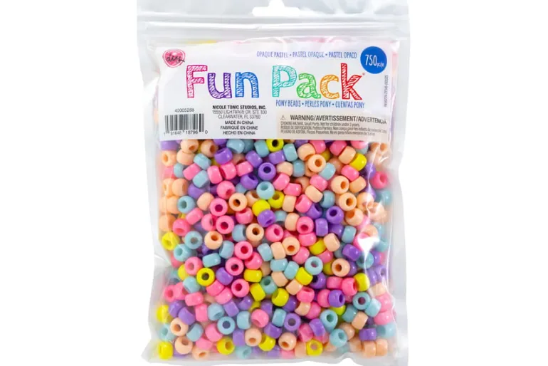 Pony Bead Fun Pack – 750pc. Pastel Mix