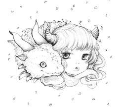 POP Manga Dragon and Other Creatures Coloring Book