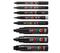 Posca Paint Marker Set – PC-8 Assorted Nibs – All Black – 8 Piece