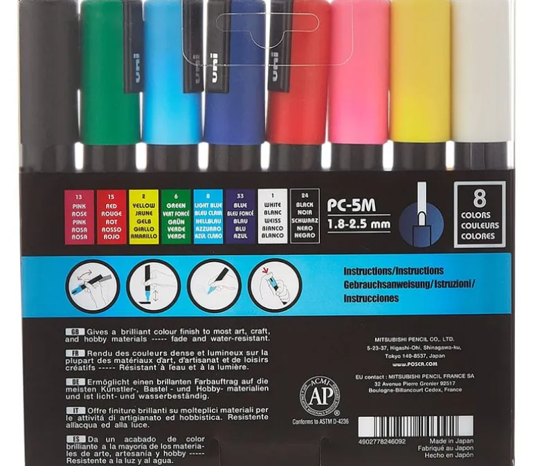 Posca Paint Marker Set – PC-5M Medium Tip – 8 Piece