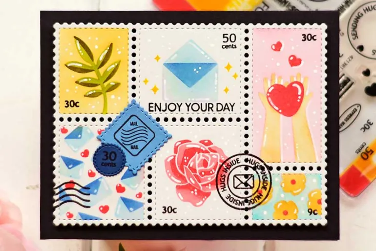 Postage Collage Mush Love Stamp Set