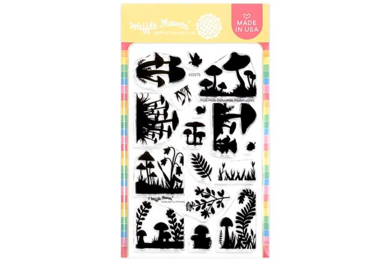 Postage Collage Wildflower Silhouettes Stamp Set